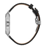 Santa Barbara Polo & Racquet Club Noble Men's Black Dial Silver Case Black Leather Starp Watch
