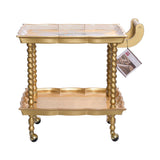 Sezzatini Rectangular Tea Cart  Ormanni Oro/Avorio, Size 48x68x70 Cm