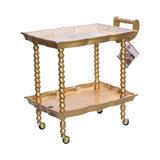 Sezzatini Rectangular Tea Cart  Ormanni Oro/Avorio, Size 48x68x70 Cm