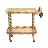 Sezzatini Rectangular Tea Cart Da Vinci Oro/Verde, Size  48x68x70 Cm