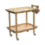 Sezzatini Rectangular Tea Cart Da Vinci Oro/Verde, Size  48x68x70 Cm