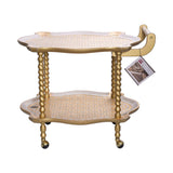 Sezzatini Shaped Tea Cart  Adimari Oro/Argento/Avorio, Size 70x83x70 Cm