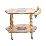 Sezzatini Shaped Tea Cart Fragranza Oro/Avorio, Size 70x83x70 Cm