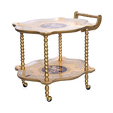 Sezzatini Shaped Tea Cart Fragranza Oro/Avorio, Size 70x83x70 Cm