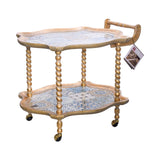 Sezzatini Shaped Tea Cart  Caltagirone Oro, Size 70x83x70 Cm
