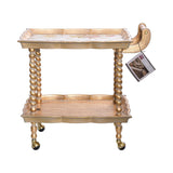 Sezzatini Rectangular Tea Cart Isotta Oro, Size 48x68x70 Cm