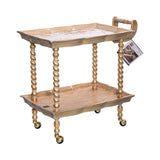 Sezzatini Rectangular Tea Cart Isotta Oro, Size 48x68x70 Cm
