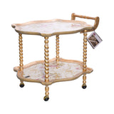 Sezzatini Shaped Tea Cart Isotta Oro, Size 70x83x70 Cm