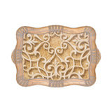 Sezzatini Large Carved Rectangular Tray, Size:  38x55 Cm