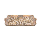 Sezzatini Large Carved Rectangular Tray, Size:  38x55 Cm