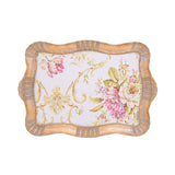 Sezzatini Larged Carved Rectangular Tray Isotta Oro, Size 38x55 Cm
