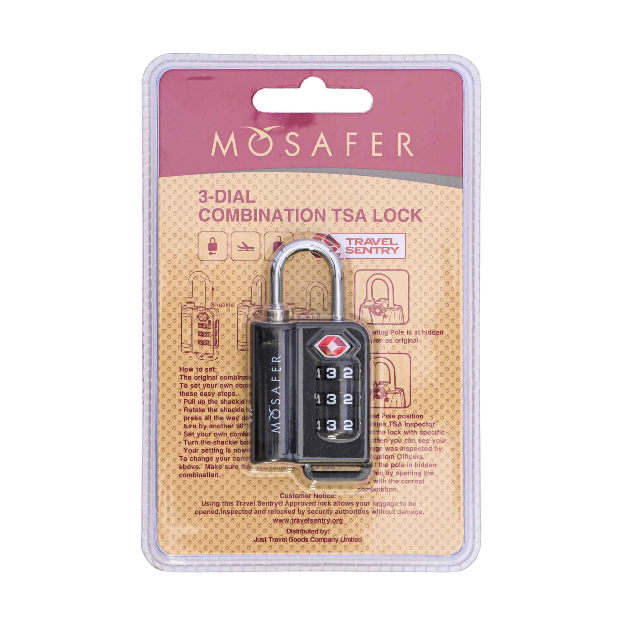 Mosafer Combination TSA Lock, Size : 60X30X14mm – Bluesalon.com