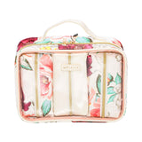Mosafer Women's Seasonal Collection White Floral Toiletry, Size : 29X19X9cm
