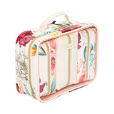 Mosafer Women's Seasonal Collection White Floral Toiletry, Size : 29X19X9cm