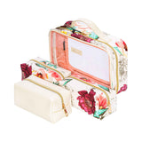 Mosafer Women's Seasonal Collection White Floral Toiletry, Size : 29X19X9cm