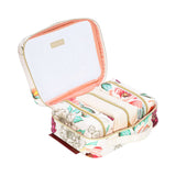 Mosafer Women's Seasonal Collection White Floral Toiletry, Size : 29X19X9cm