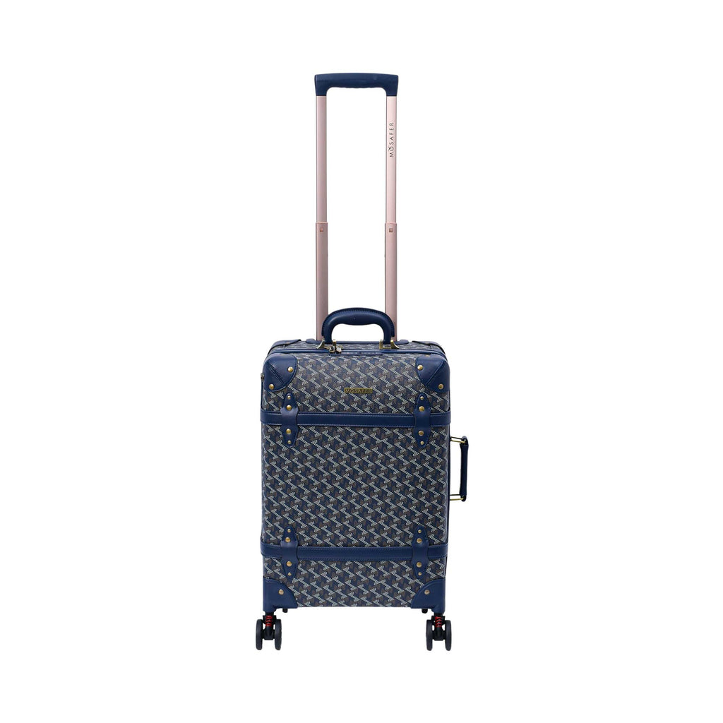 Mosafer Vintage Blue Small Checked Luggage – Blue Salon