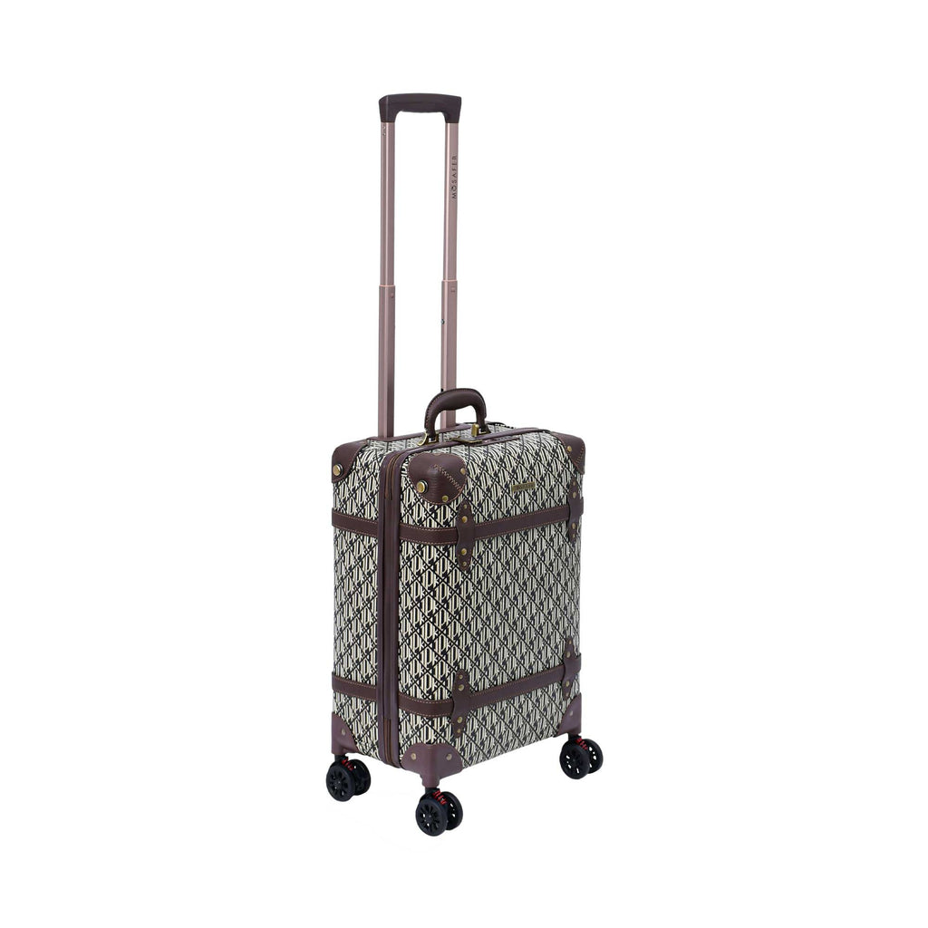 Mosafer Vintage Brown Checked Luggage – Blue Salon