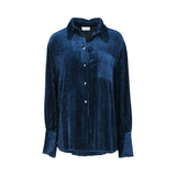 Sfizio Women's Velvet Lavic Blue Shirt