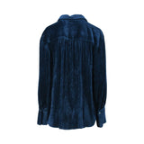 Sfizio Women's Velvet Lavic Blue Shirt