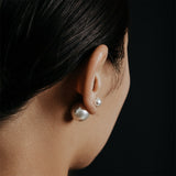 Shashi Double Ball Pearl Earring White Pearl