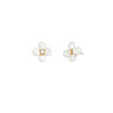 Shashi Flower Pearl Earrings Ivory