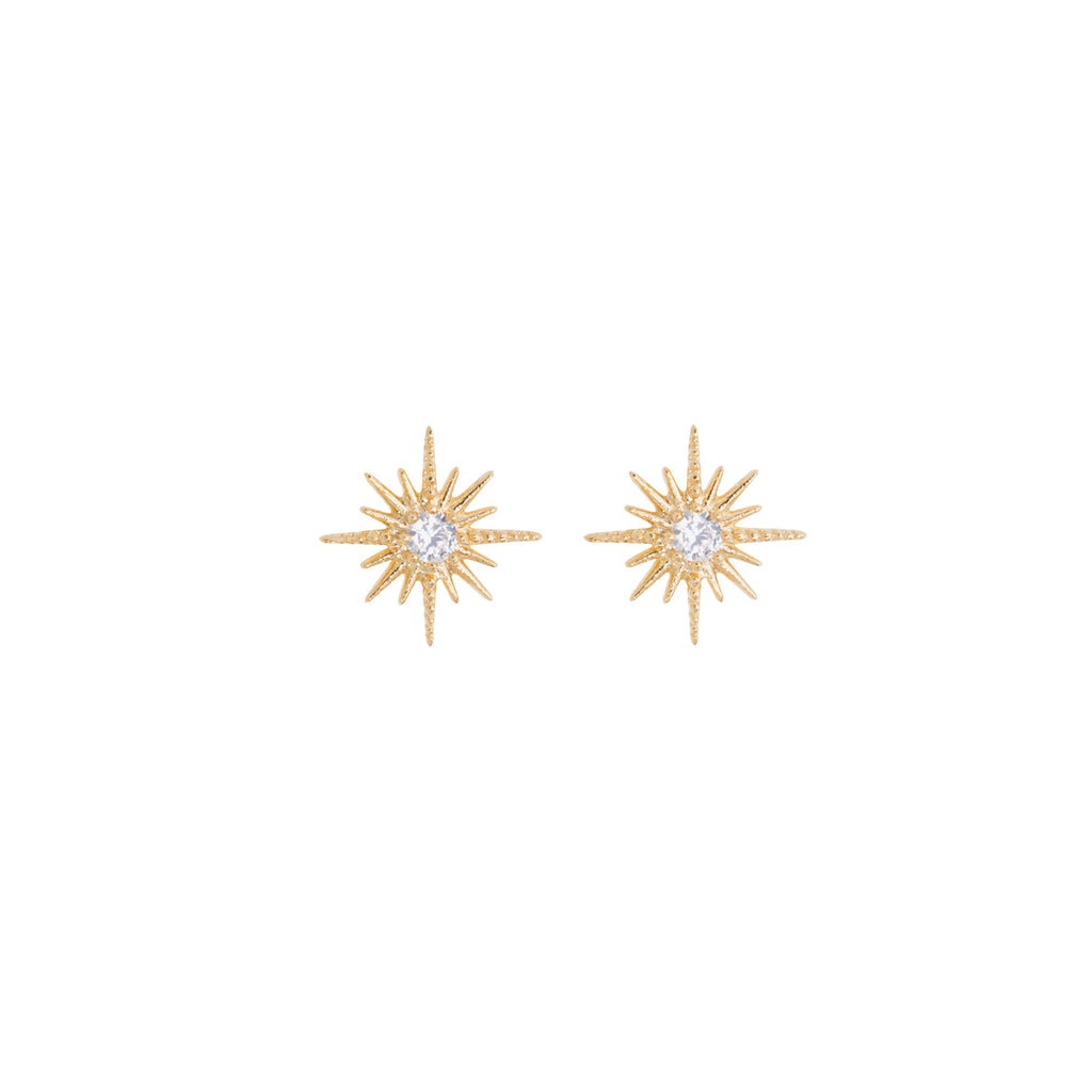 Shashi Celestina Stud Earring, gold plated brass, tarnish resistant