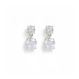 Shashi Drop Earring White Gold post stainless steel