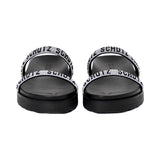 Schutz Women's Crystal-Embellished Logo Flat Sandal