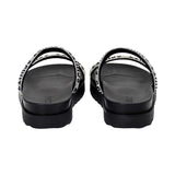 Schutz Women's Crystal-Embellished Logo Flat Sandal