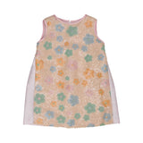 Simonetta Girl's Sleeveless Pleated Dress - Colorful Abstract Paint Stroke Print