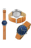 Skagen Hagen Gents Blue Dial Light Brown Leather Watch