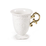 Seletti Porcelain Mug Handle Gold 10x11.5 Cm