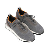 Santoni Men's Grey Knit Sneaker