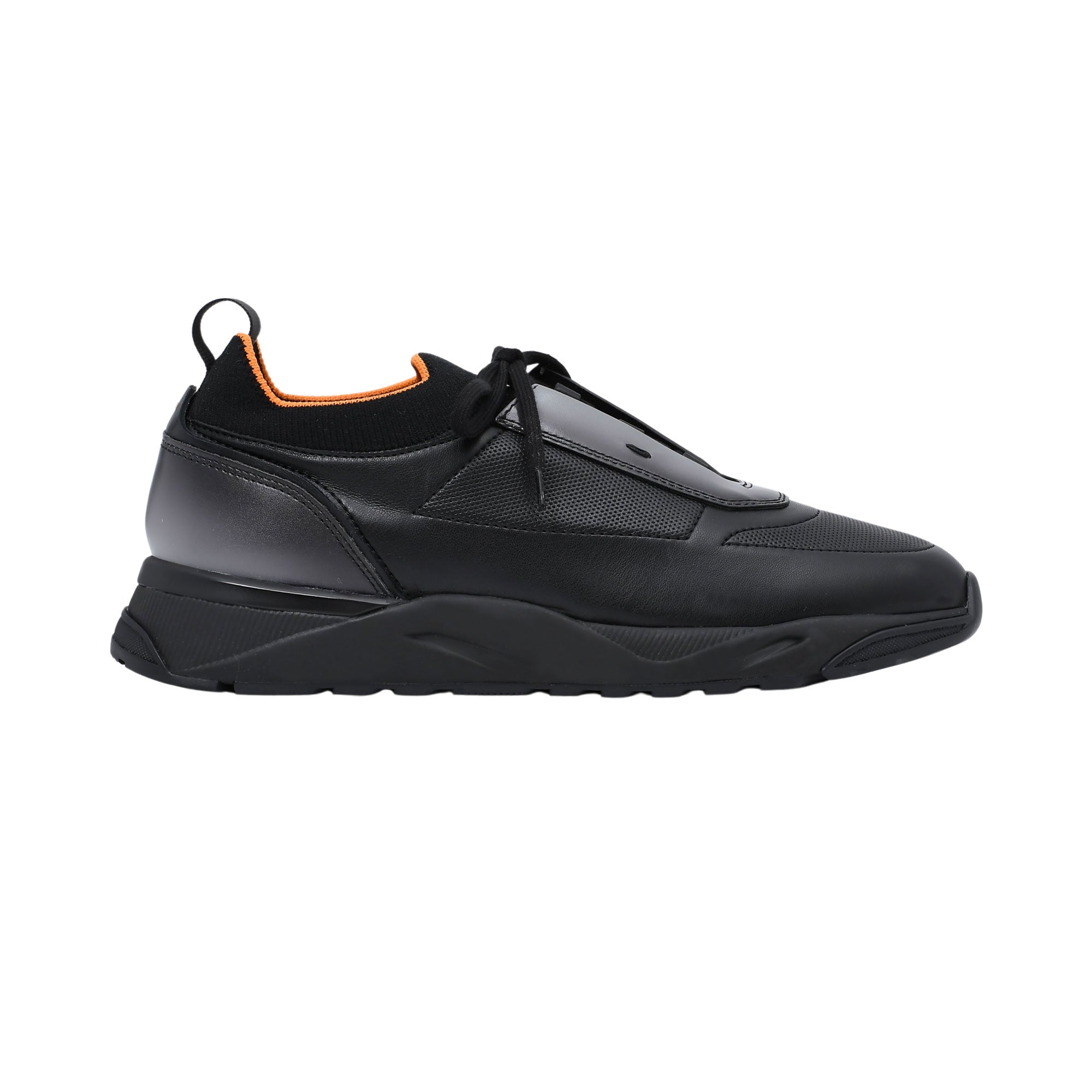 Santoni Men's Hybrid Black & Orange Leather & Knit Sneaker | All Shoes | GCC | Men | Men Sneaker | Mens | Sneaker | Sneakers Santoni Men's Hybrid Black & Orange Leather & Knit Sneaker | All Shoes | GCC | Men | Men Sneaker | Mens | Sneaker | Sneakers