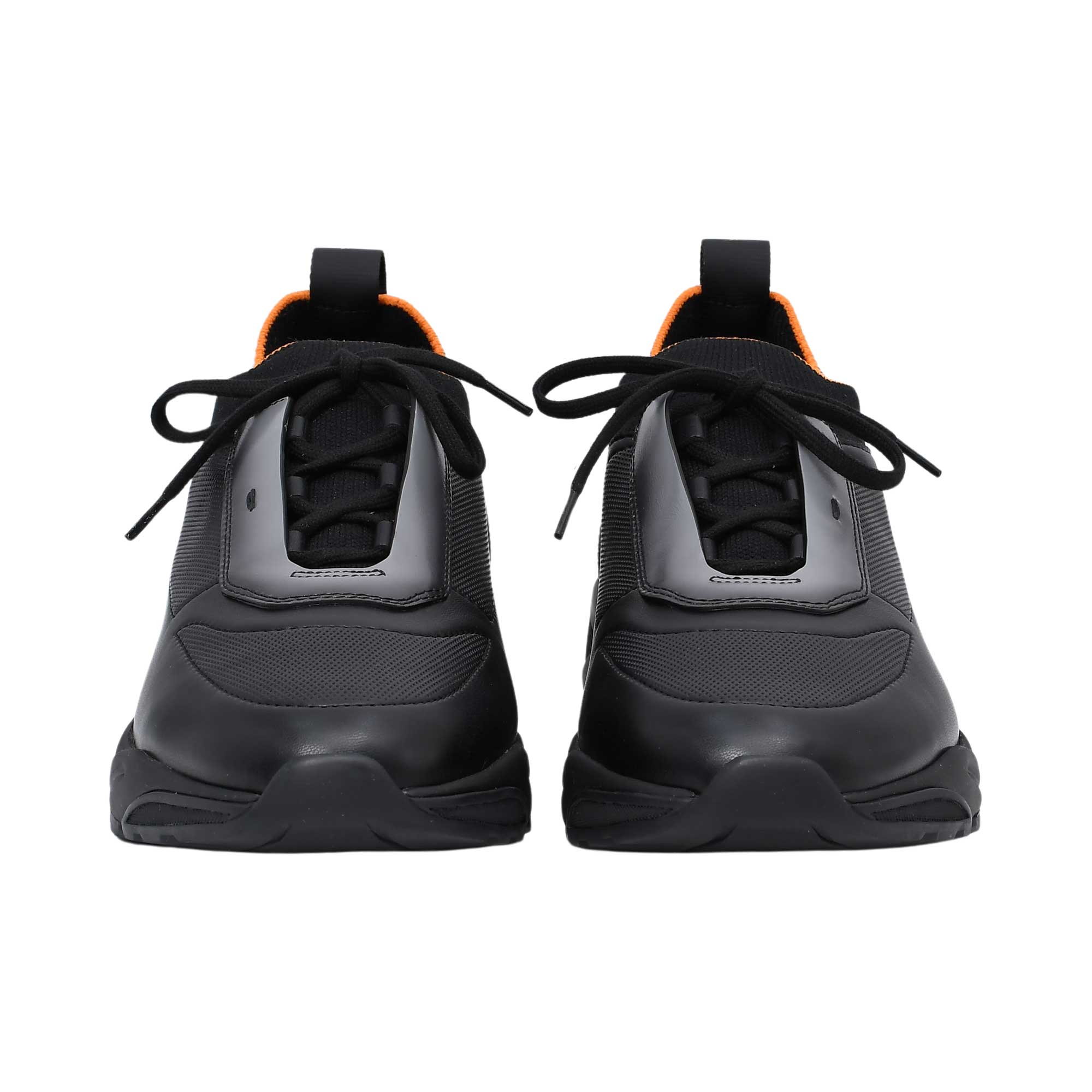 Santoni Men's Hybrid Black & Orange Leather & Knit Sneaker | All Shoes | GCC | Men | Men Sneaker | Mens | Sneaker | Sneakers Santoni Men's Hybrid Black & Orange Leather & Knit Sneaker | All Shoes | GCC | Men | Men Sneaker | Mens | Sneaker | Sneakers
