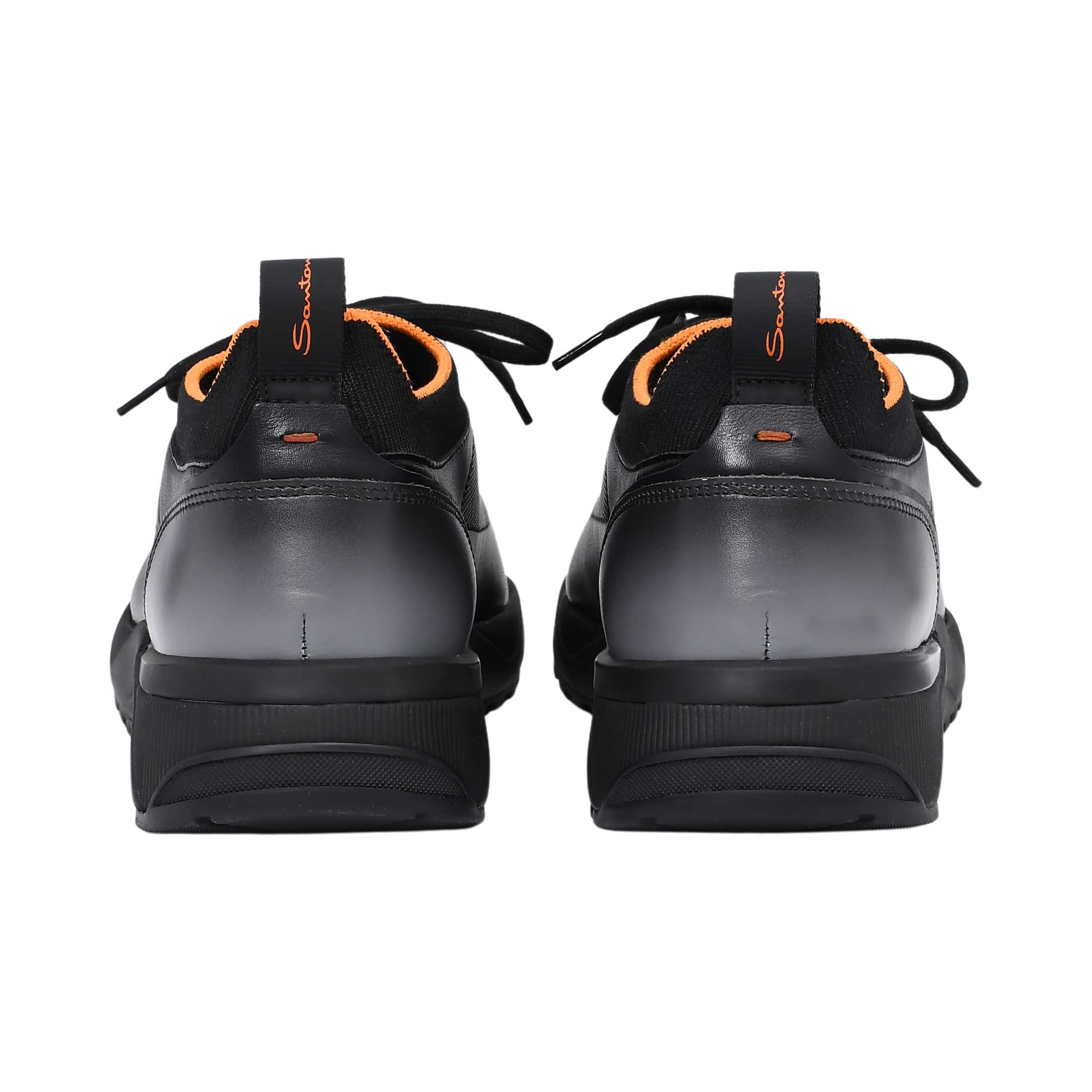 Santoni Men's Hybrid Black & Orange Leather & Knit Sneaker | All Shoes | GCC | Men | Men Sneaker | Mens | Sneaker | Sneakers Santoni Men's Hybrid Black & Orange Leather & Knit Sneaker | All Shoes | GCC | Men | Men Sneaker | Mens | Sneaker | Sneakers