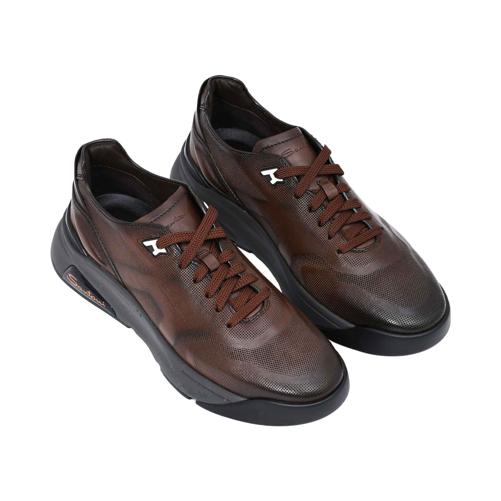 Santoni Men's Leather Dark Brown Sneaker | All Shoes | GCC | Men | Men Sneaker | Mens | Sneaker | Sneakers Santoni Men's Leather Dark Brown Sneaker | All Shoes | GCC | Men | Men Sneaker | Mens | Sneaker | Sneakers