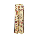 Simona Corsellini Floral Wide-Leg Trousers with Side Contrast Panels
