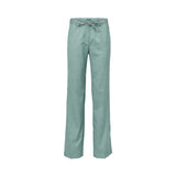 Simona Corsellini Women's Green Tailored Straight-Leg Trousers with Waist Tie