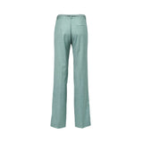 Simona Corsellini Women's Green Tailored Straight-Leg Trousers with Waist Tie