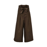 Simona Corsellini Women's Chocolate Brown High-Waisted Wide-Leg Trousers