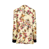 Simona Corsellini Beige Floral Print Women’s Blazer with Contrast Cuffs