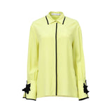 Simona Corsellini Women’s Lime Yellow Shirt with Black Trim Details