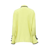 Simona Corsellini Women’s Lime Yellow Shirt with Black Trim Details