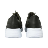 Stefano Ricci Men's  Olive Green Leather and Mesh Sneaker