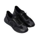 Stefano Ricci Men's  Olive Green Leather and Mesh Sneaker