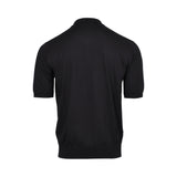 Stefano Ricci Men's Tan Knit Polo Shirt with Quarter-Zip and Embroidered Eagle