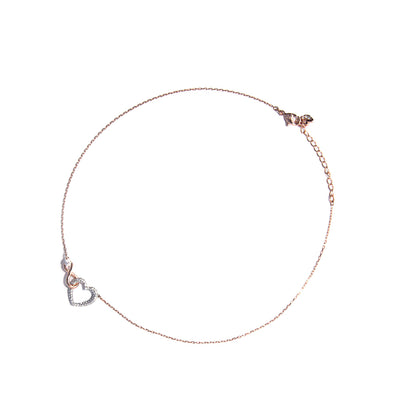 Swarovski Hyperbola necklace, Infinity and heart, White, Mixed metal finish