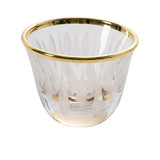 A single SAME Decorazione goblet highlighting the intricate gold filigree bowl and the faceted beaded crystal stem.